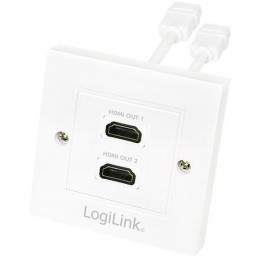 Gniazdo natynkowe 2x HDMI AH0015 LogiLink białe