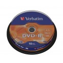 DVD-R Verbatim 16x 4.7GB (Cake 10) MATT SILVER