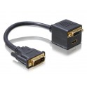 ADAPTER DVI-D(M)(24+1)DL- DVI-D(F)(24+1)DL +HDMI DELOCK