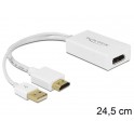 ADAPTER HDMI(M)- DISPLAYPORT(F)+ZASILANIE USB 24CM DELOCK
