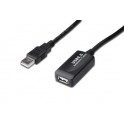 Przedłużacz USB 2.0A/M - USB A/Ż 15m DIGITUS czarny